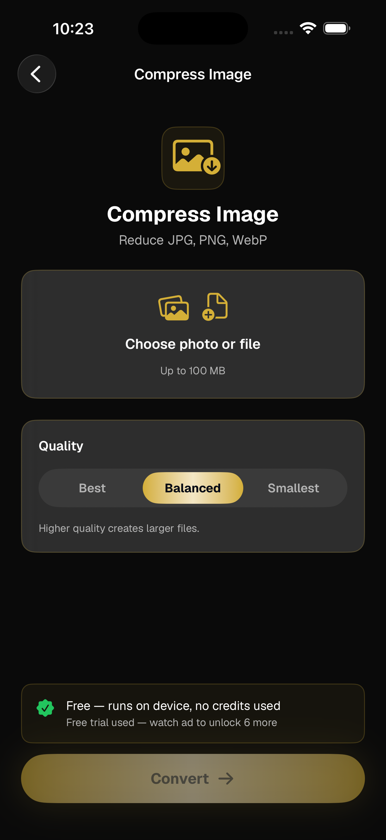 FastlyConvert iOS compression tool